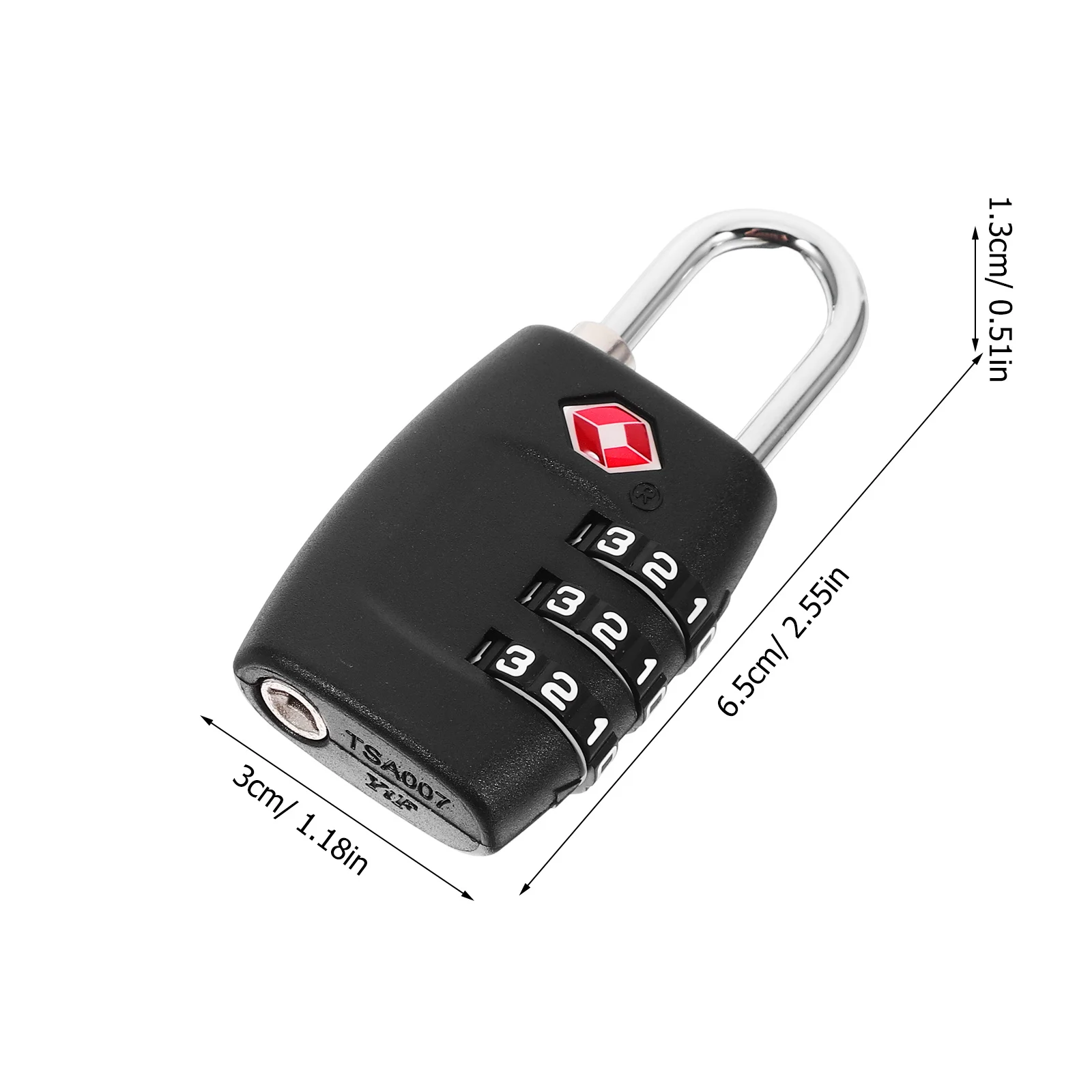 Tsa-335 Tsa Approvato in lega di zinco nera Combinazione a 3 cifre Password Lucchetto per bagagli Sicurezza da viaggio Serrature approvate Tsa