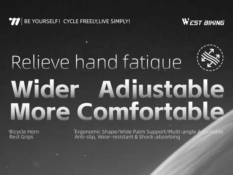 WEST BIKING Asymmetrische Fahrradgriffe mit Ruhestange 132mm Lang 95mm Kurz Drehgriffkompatibel MTB City Faltfahrrad Griffe – Detail 1
