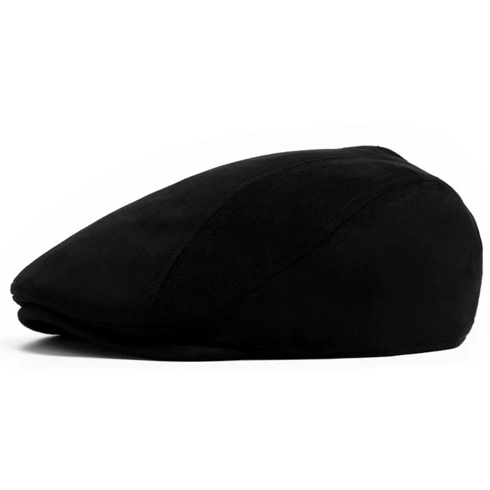 Modische Vintage Neue Wildleder-Baskenmütze Herbst Winter Unisex Newsboy-Mütze Lässige Flache Schirmmütze Passend für 54-58cm Kopfumfang – Detail 7