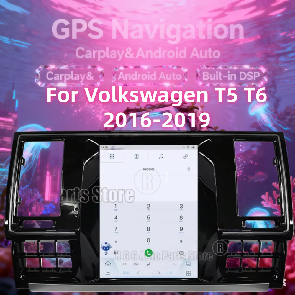 10.4 Inch Android 13 For Volkswagen Caravalle Multivan T5 T6 2016-2019 Screen Car Radio CarPlay GPS Navigation Multimedia Player