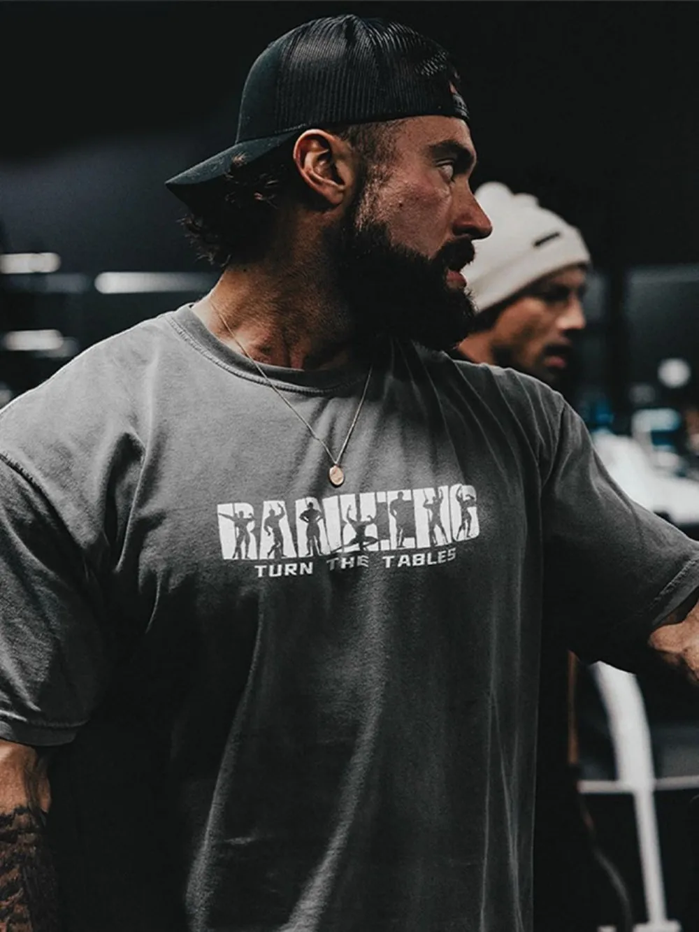 New men's summer gym muscle training letter print comfortable and breathable round neck T-shirt outdoor sports top
