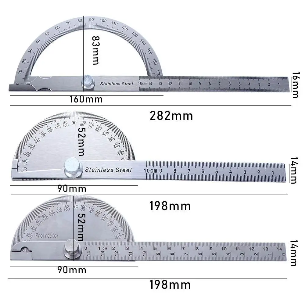 Tools Measuring Ruler Caliper Stainless Steel Goniometer Adjustable Protractor Angle Ruler 180 Degree Protractor Protractor