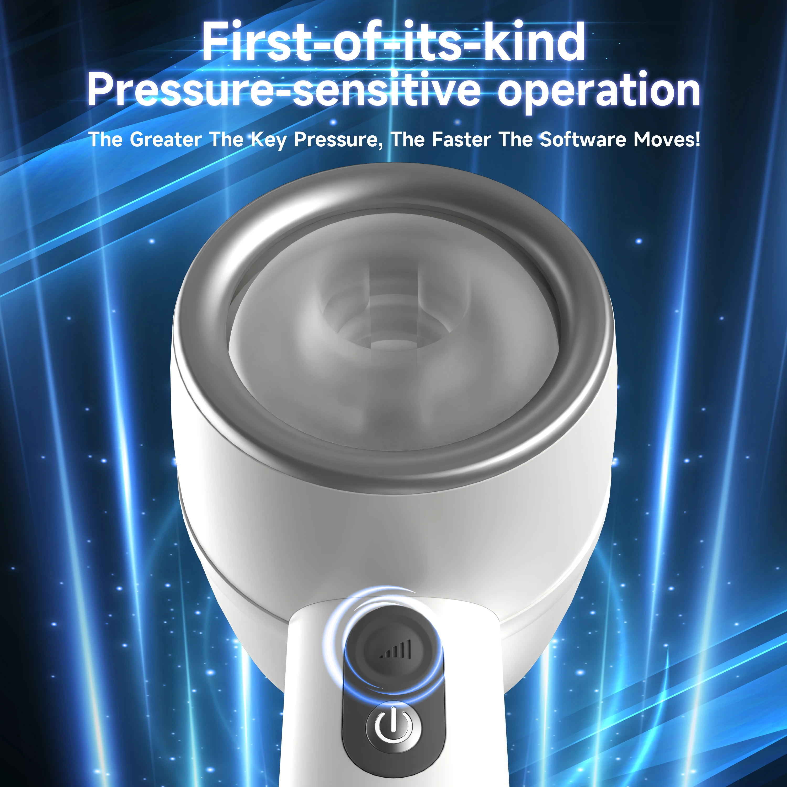 Automatic Male Masturbator Smart Pressure-Sensing Male Masturbator Cup Intense Frequency Dual Open-Ended Stroker Penis Massager