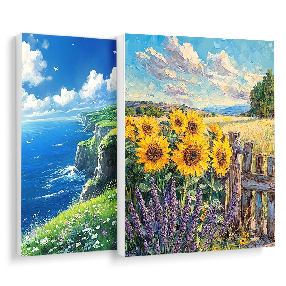 

RUOPOTY Pictures By Numbers Painting Flower scenery Color Markers Drawing On Canvas Watercolors Adult Coloring Decoration Home