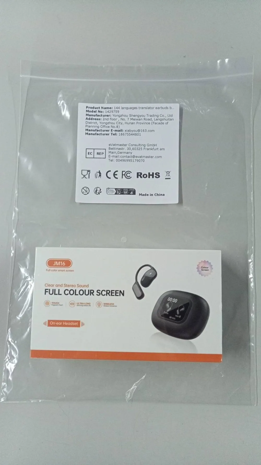 JM16 Translation Earbuds Bluetooth AI Translators Headphones Real Time Language Translation Earphones For Business Travel Abroad