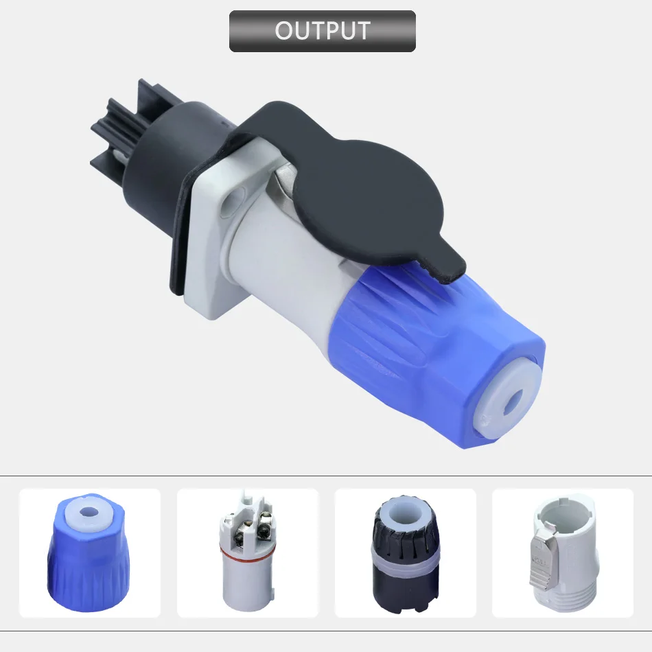 1set Waterproof Powercon Connector, 20A/250V, NAC3FCA+NAC3MPA-1&NAC3FCB+NAC3MPB-1,Lockable Cable Connector + Chassis Connector