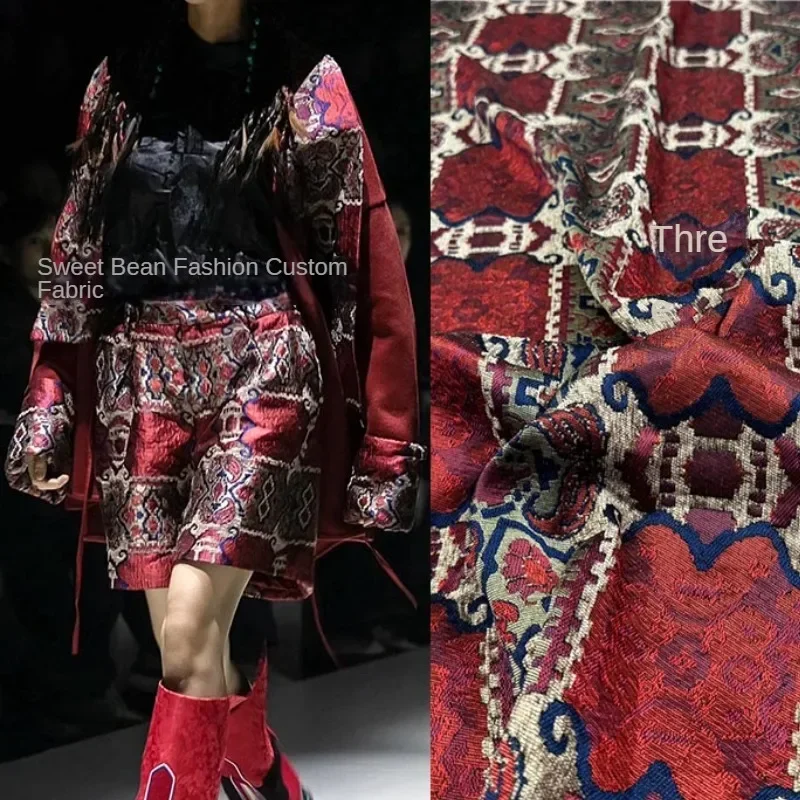 

Окрашенная в пряжу жаккардовая ткань, новый китайский парчовый рельефный дизайн, комплект ветровки, ткань для шитья одежды на метр, материал «сделай сам»