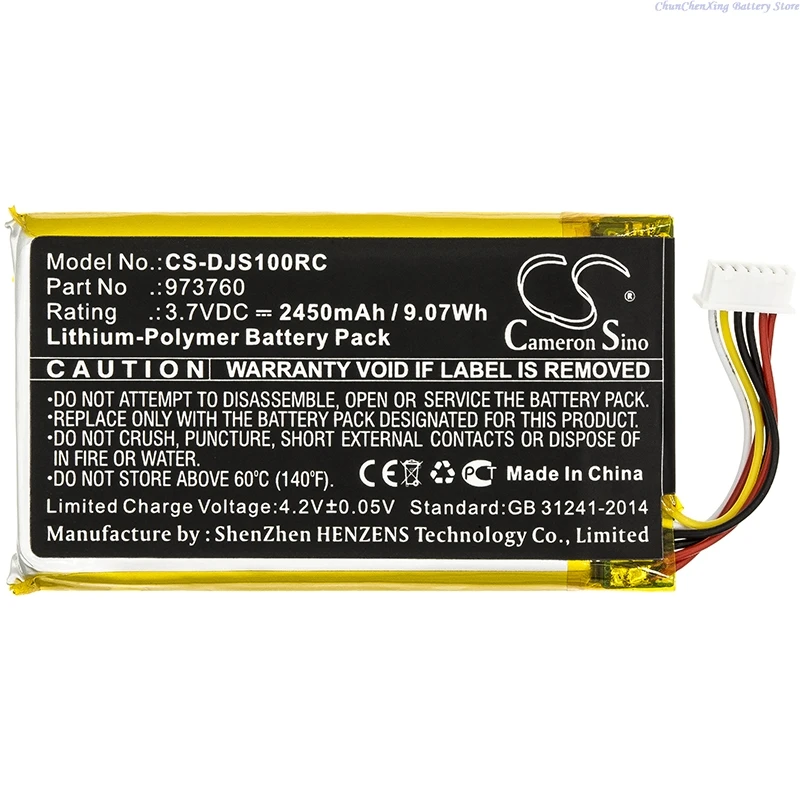 3.7V 2450mAh Drones Battery 973760 for DJI Controller of Spark, Mavic Pro, Mavic Pro 2, SO1A, THIS IS 6 PINS VERSION!! +TOOL