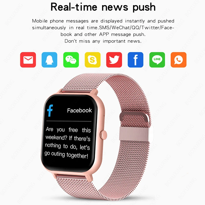 Montre intelligente pour homme et femme, suivi de la condition physique, fréquence cardiaque, pression artérielle, appel Bluetooth, Xiaomi, Huawei,