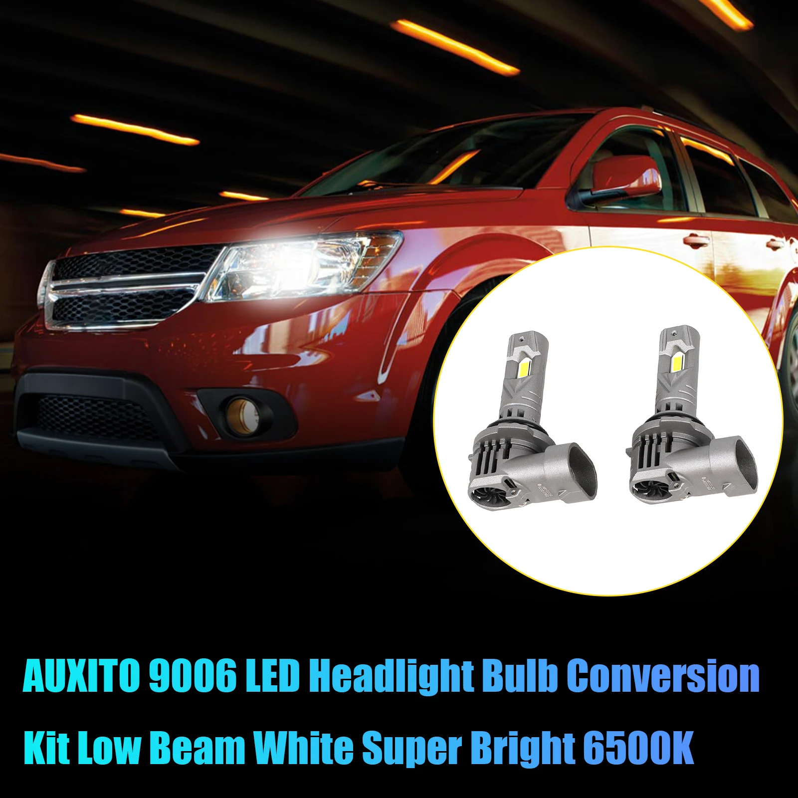 For 9006 LED Headlight Bulb Conversion Kit, Low Beam, White, Super Bright 6500K