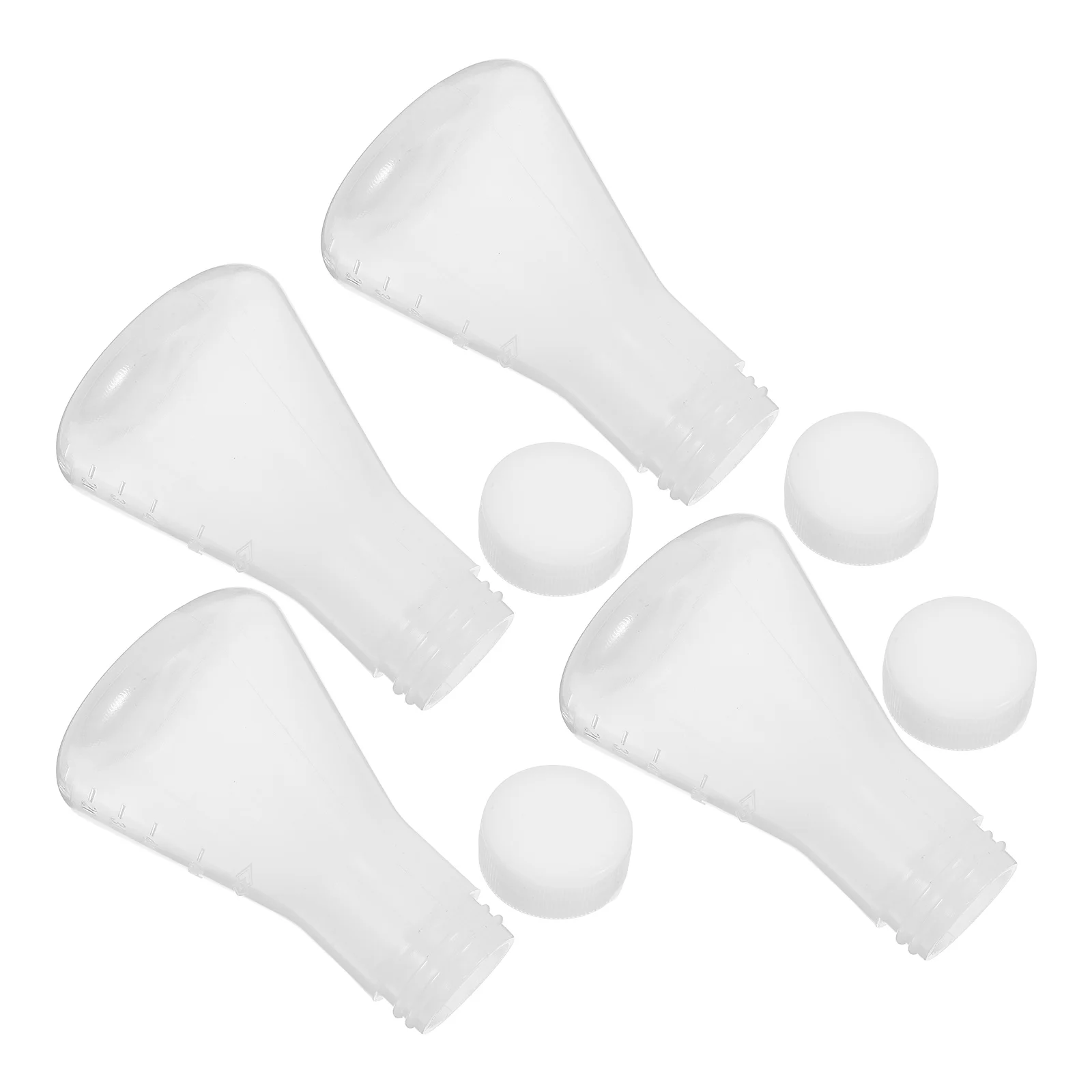 

4pcs 50Ml Plastic Erlenmeyer Wide Mouth Conical With Leakproof Lid For Chemistry Lab Experiments Chemical Storage