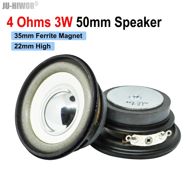 

2pcs 4R 3W Loudspeaker 50MM Mini Coke Cans Speaker 36MM External Magnetic Bright Hat White Foam Edge