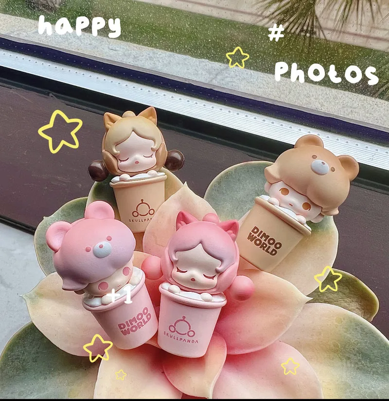 

POP MART POP BEAN Mystery Box SKULLPANDA DIMOO Bubble Tea Set Series Taiwan Limited Blind Box Toys Guess Bag Decoration Toy