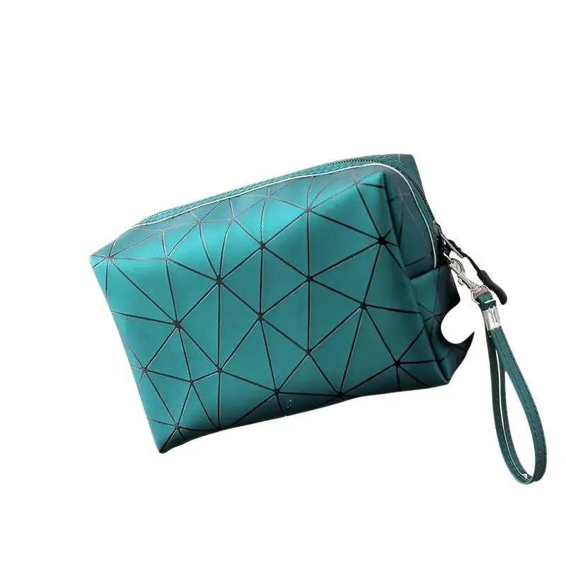 Kosmetiktasche mit geometrischem Muster, wasserdicht, tragbar, Handtasche für Make-up, große Kapazität, Aufbewahrungsorganizer für Frauen, Geschenk – Detail 6