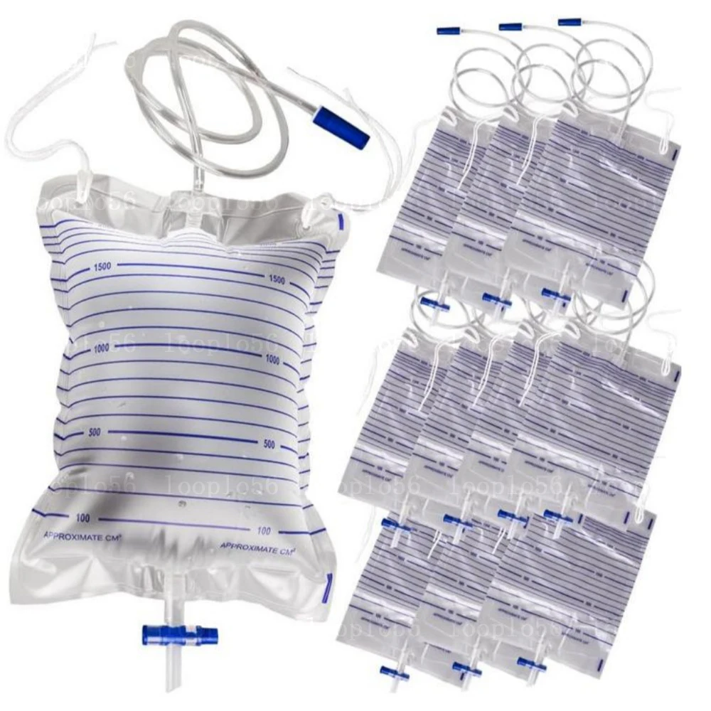 5/10/20pcs 2000ml Urine Bag Unisex Anti-reflux with External Catheter Medical Urine Collector Drainage Urinary Incontinence