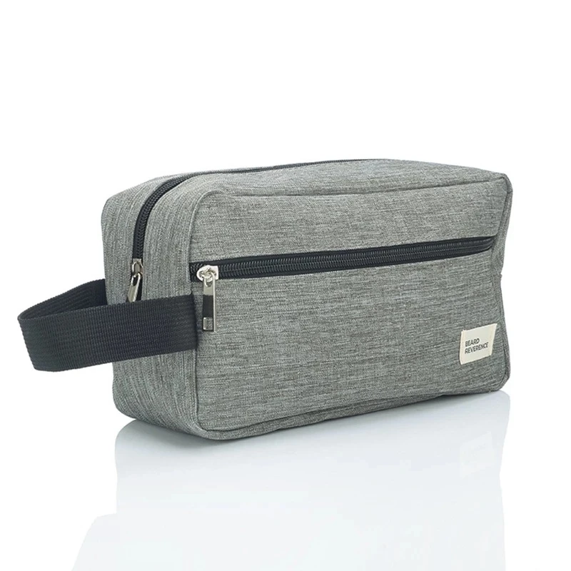 Hanging Toiletry Bag Large Capacity Waterproof Portable Travel Cosmetic Bag Gray for Men Women Bathroom Storage Organizer