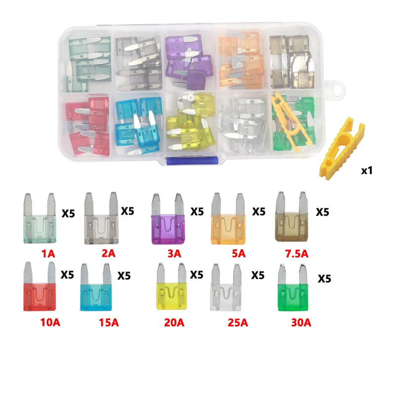 【50PCS】32V Car Fuse Kit Automatic Truck Blade The Fuse Insurance Insert Insurance of Xenon Piece Lights Auto Accessories