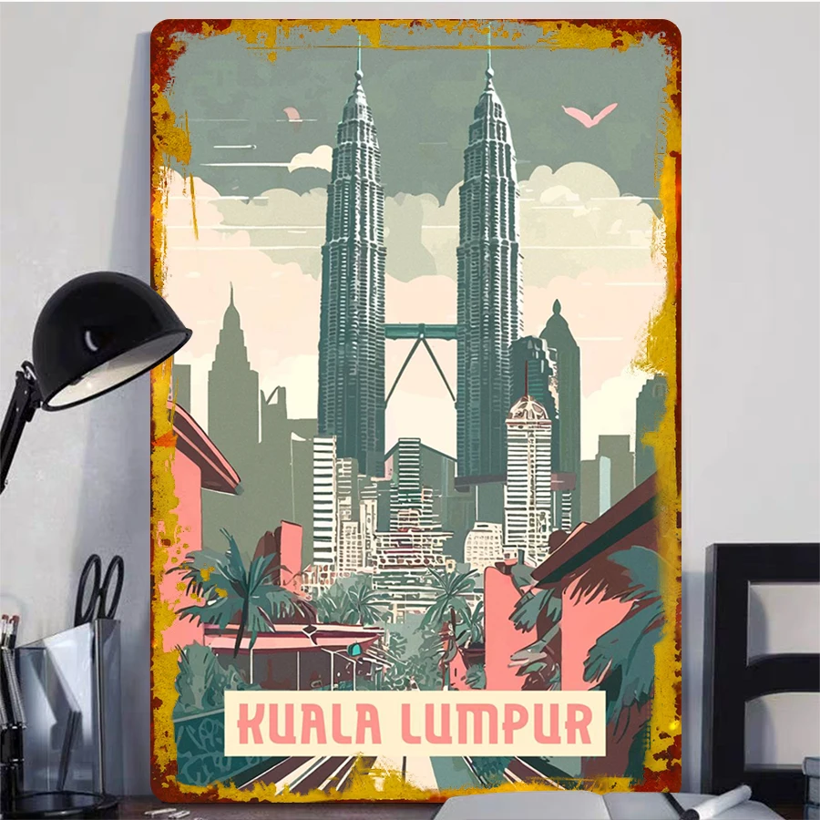 Kuala Lumpur Skyline Metal Wal - Home Decor Kuala Lumpur ulasan dan harga