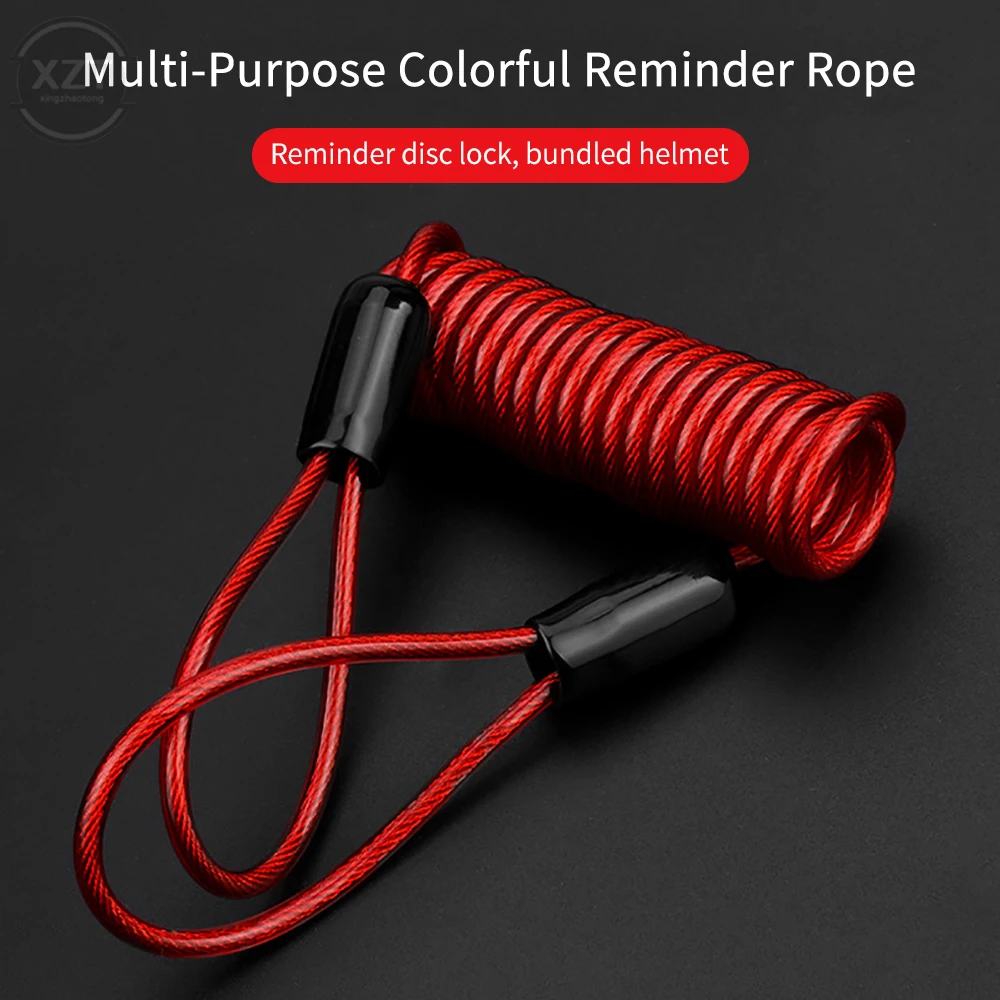 1.2m Safety Disc Brake Anti-theft Security Reminder Motorcycle Alarm Bold Spring Cable Helmet Wire Bicycle Lock Rope Bike Tool