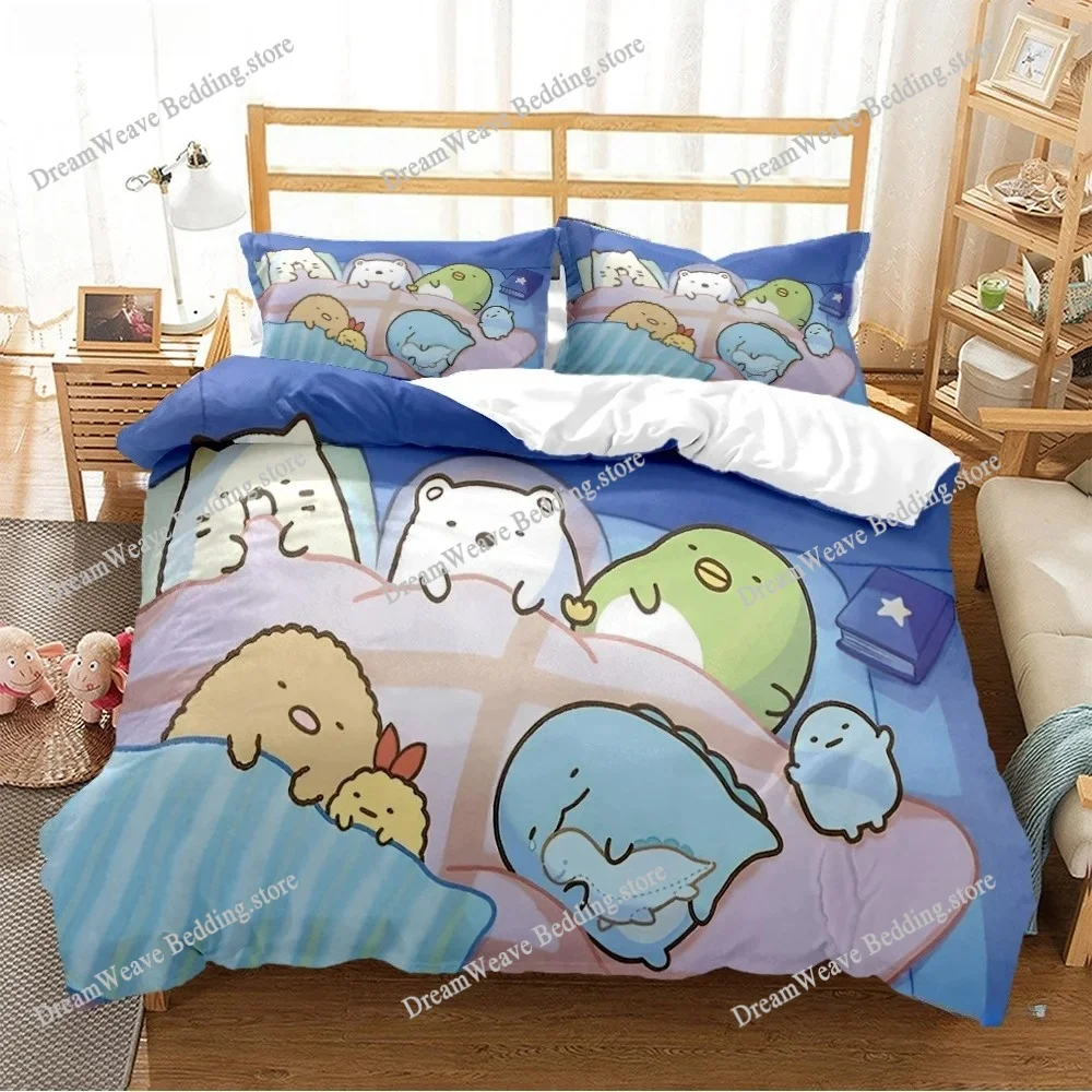 

Sumikko Gurashi Luxury Bedding Set Japan Anime Cartoon Duvet Cover Set Comforter Bedspread Twin Single Size Printed Home Textile