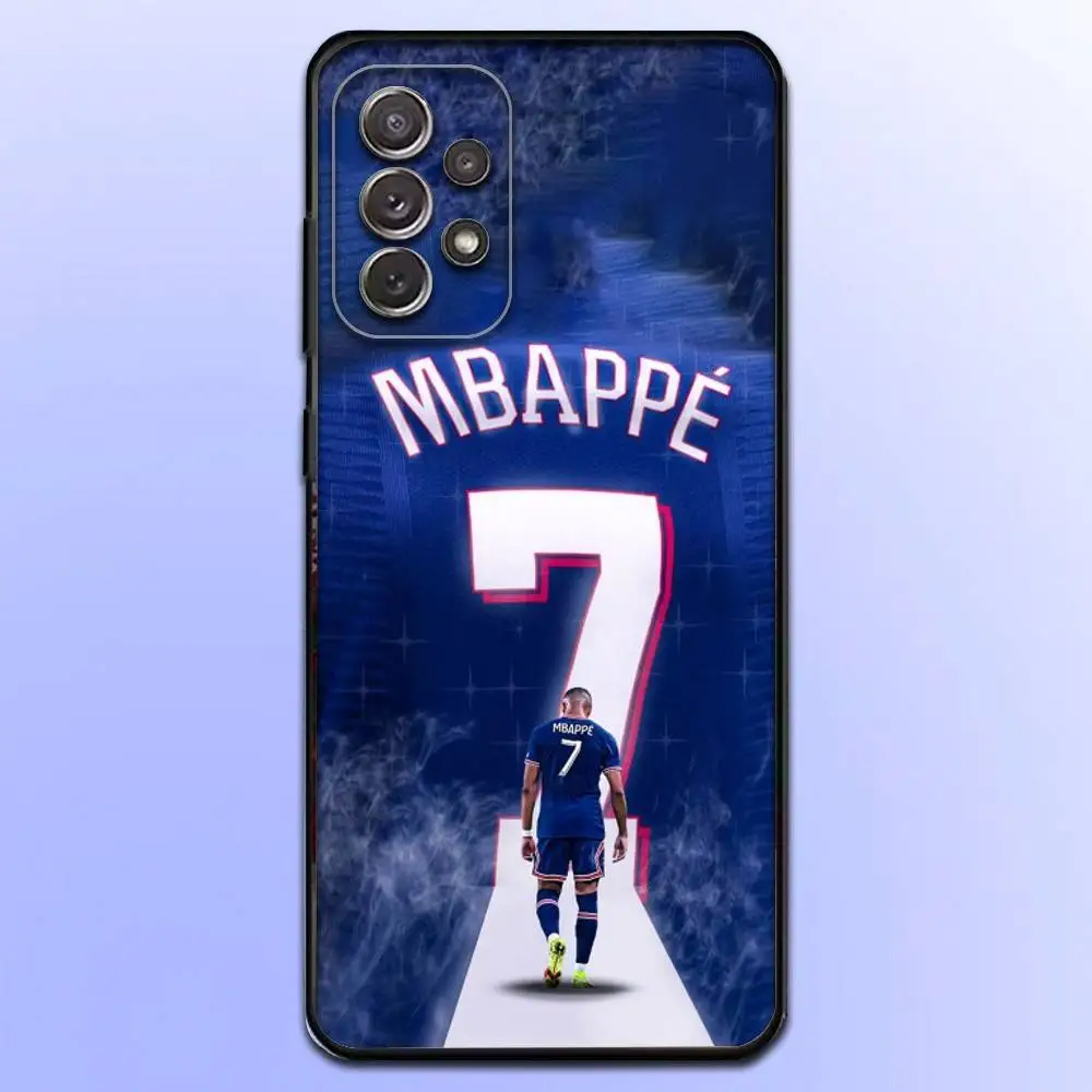 حافظة هاتف كرة القدم K-Kylian M-Mbappé 9 لهاتف سامسونج S25، S24، S21، S22، S23، S30، Ultra، S20، Plus، Fe، Lite، Note، 10,9,5G غطاء أسود #3