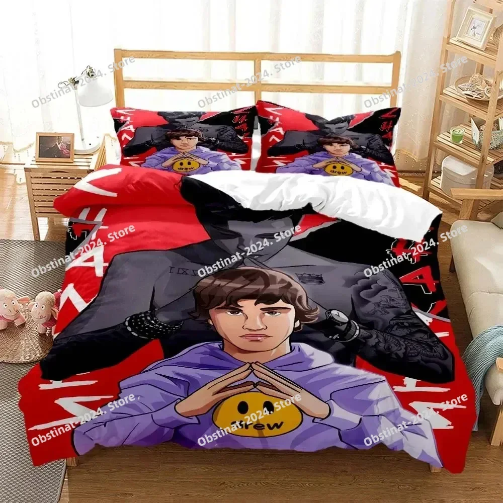 

Singer Justin Bieber Fashion Bedding Set Printed Bed Set With Pillowcase Duvet Cover Soft Single Double Queen Super King Size