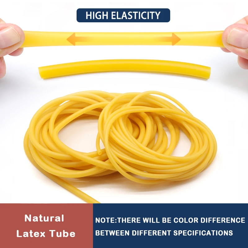 

Nature Latex Rubber Hoses Yellow IDxOD 1.6~18mm High Resilient Surgical Medical Tube Slingshot Catapult Elastic Band