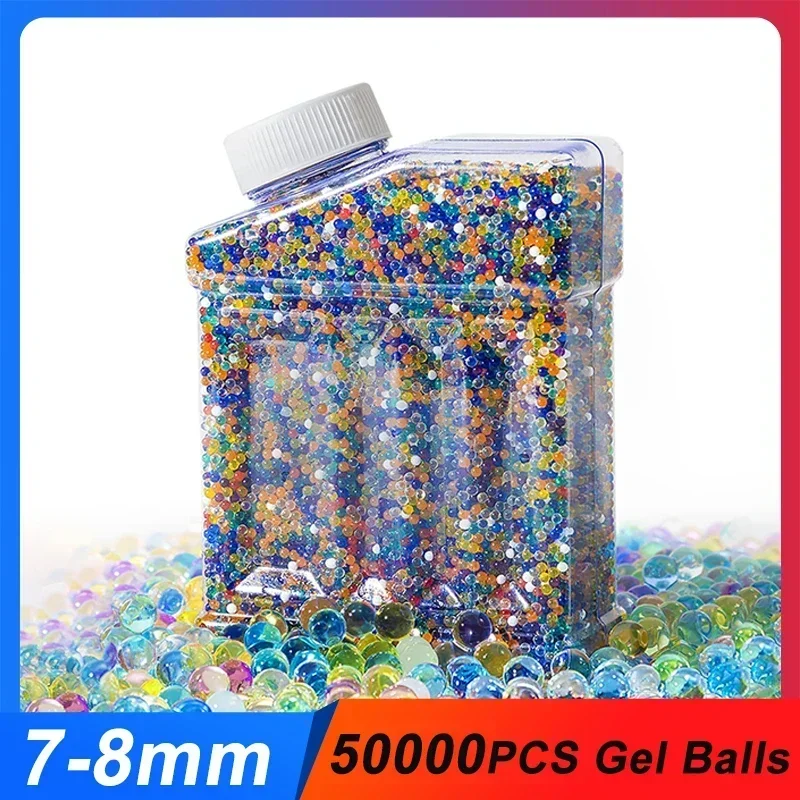 7-8mm Gel Ballen Pistool Water Kralen Refill Munitie Niet-giftige Gel Ballen Leuk gevuld Kristal slijm Speelgoed