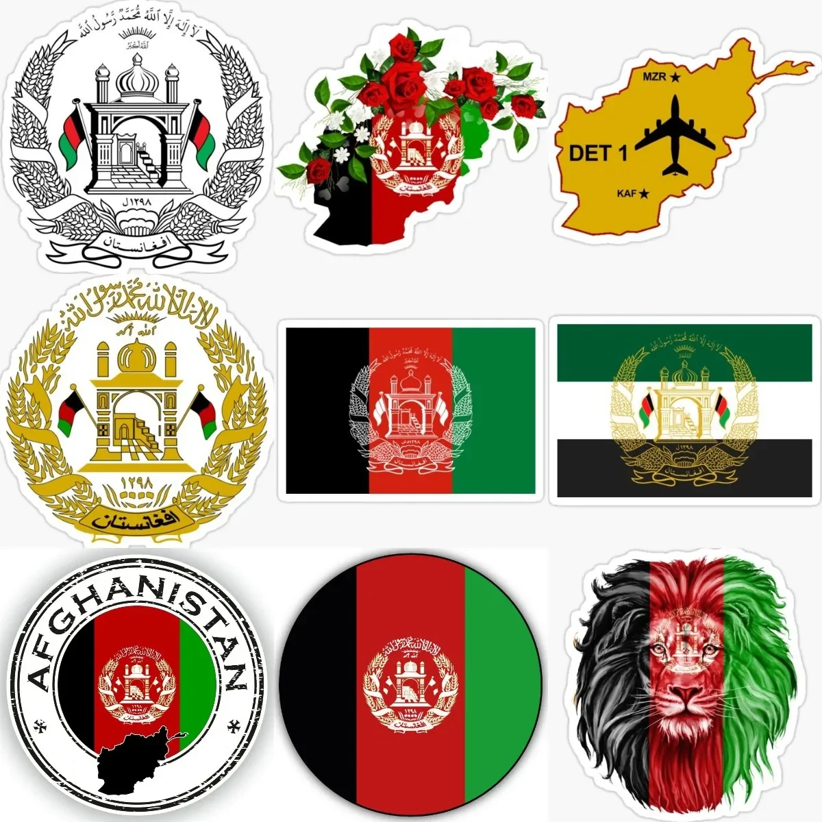 

Afghanistan Map Flag National Emblem PVC Sticker for Decorate Laptop Motorcycle Off Road Truck Van Car Room Decal Accessories