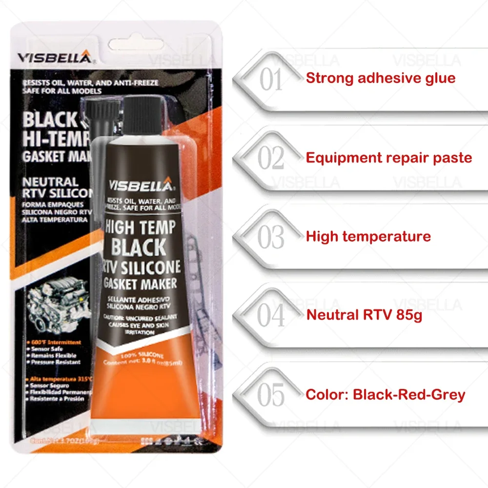 RTV Car Motor Gap Seal Glue Strong Adhesive Glue Equipment Repair Paste High Temperature Sealant Neutral Silicone Gasket