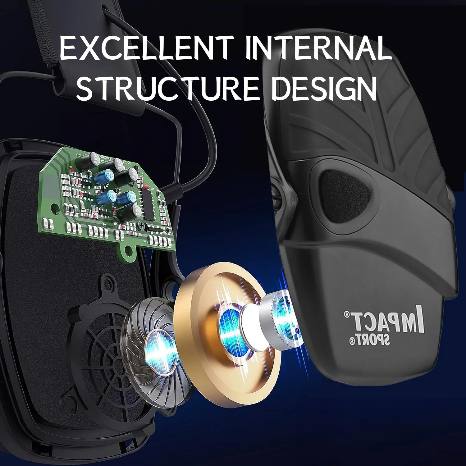 Orejeras electrónicas de tiro, auriculares de amplificación de sonido de impacto táctico, protección auditiva antiruido, orejera para deportes al aire libre, 1 unidad