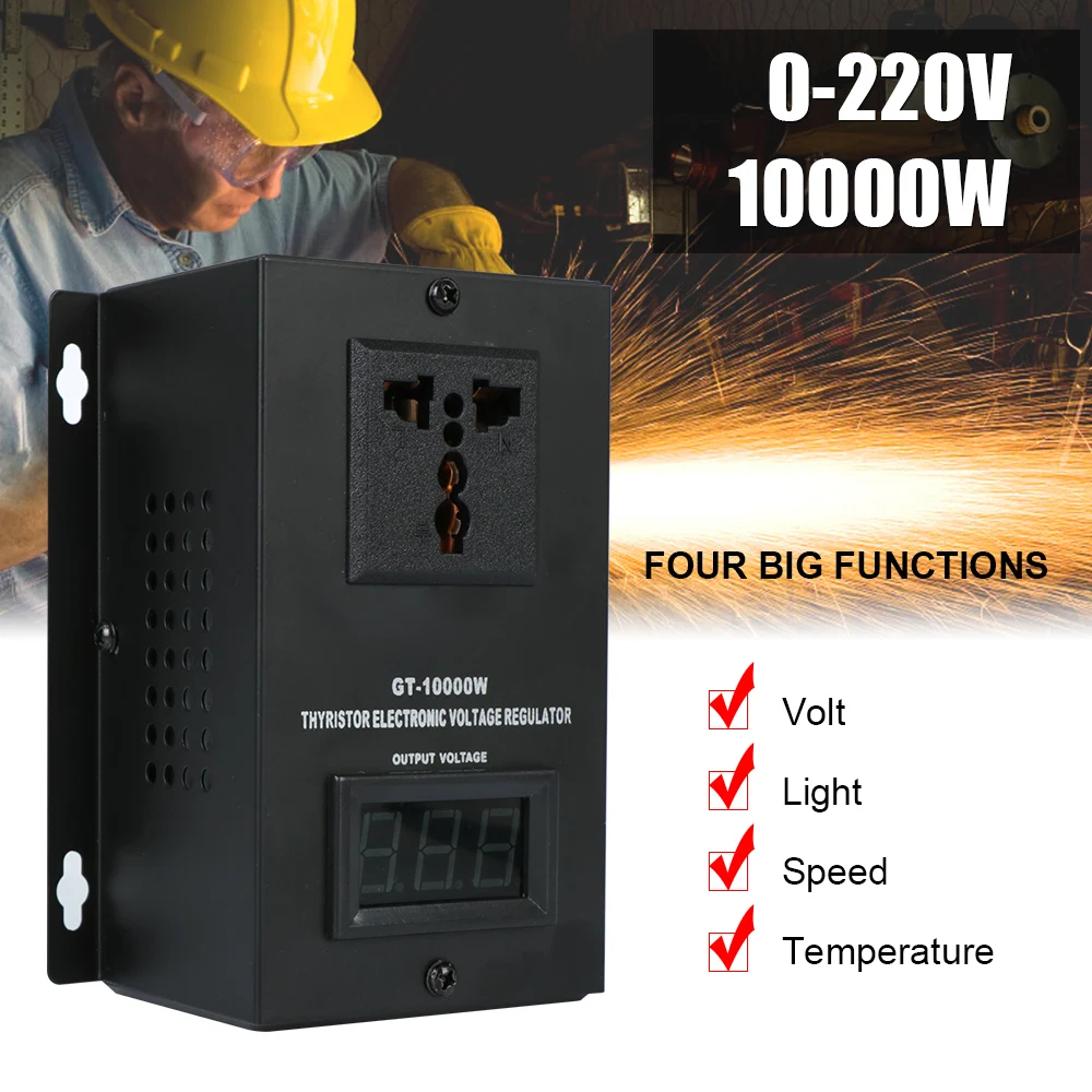 Temperature Speed Adjust Controller Dimming Electronic Voltage Regulator SCR Dimmer Thermostat AC 220V 10000W