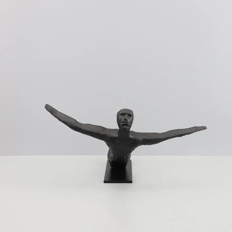 Metal Figure Sculpture, Abstract Art, Readers, Dancers, Cast Iron Black Figurine Ornaments, Home Decoration Accessories