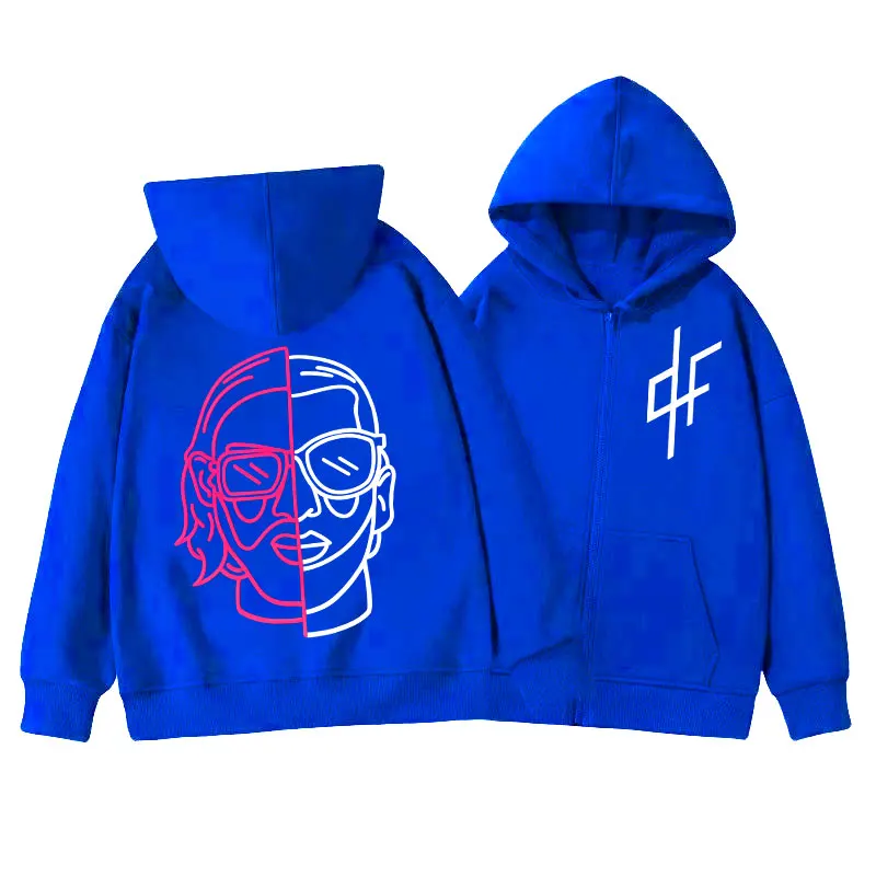 Rapper PNL Le Monde Chico Graphic Zipper Hoodie Fashion Hip Hop Zip Up Sweatshirts Men Women Clothing Casual Oversized Pullovers