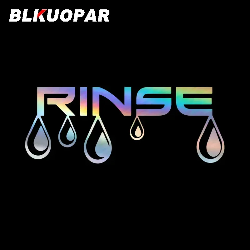BLKUOPAR Water Wash Rinse Pattern Text Car Stickers Laser Creative 3D Decal DIY Refrigerator Air Conditioner Car Door Protector