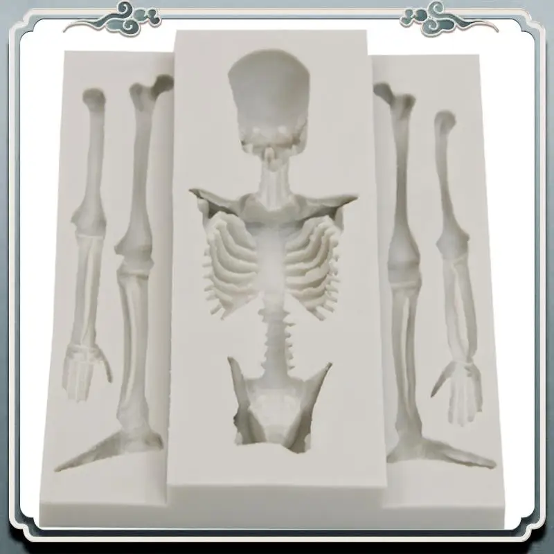 Skull Skeleton Chocolate Silicone Molds 3D Skeleton Bone Silicone Mold For Candy Cookie Making DIY Bakning Top-Rated