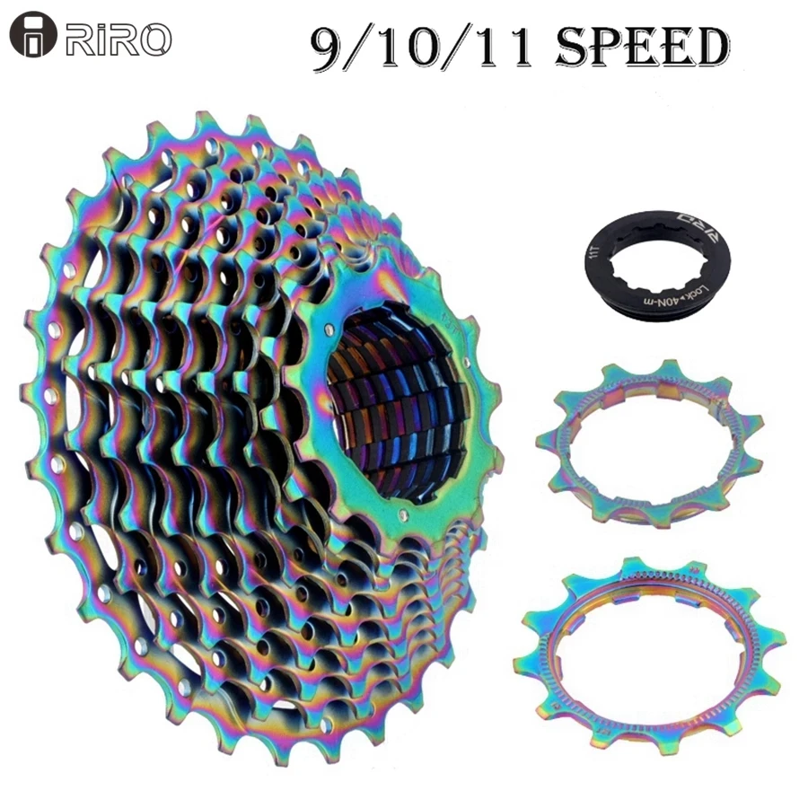 Road Fold Bike Cassette 9S 10S 11S Speed Flywheel 11-28T 286g Rainbow Bicycle Cassette Sprocket Bicycle parts for Shimano SRAM