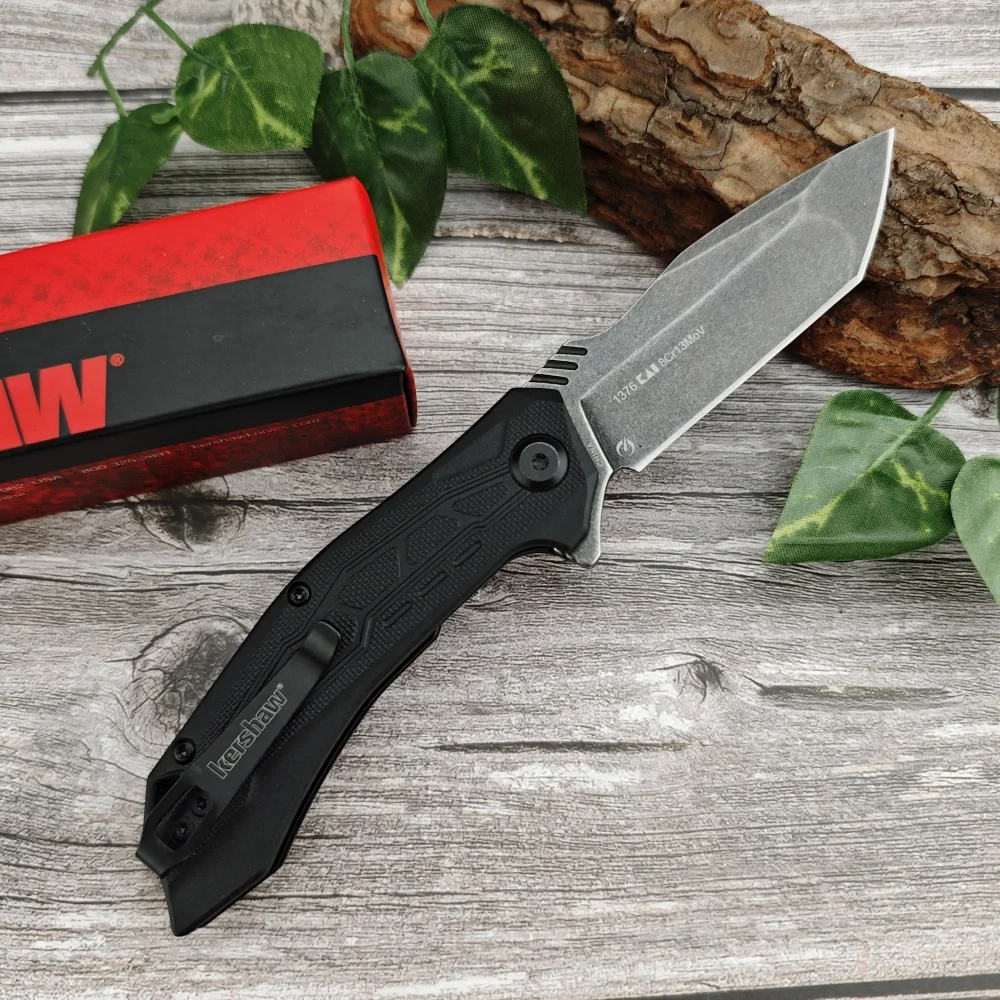 KS 1376 Folding Knife 8Cr13Mov Blade Nylon Fiber Handle Sharp High Quality Outdoor EDC Survival Hunting Cutting Camping Knife