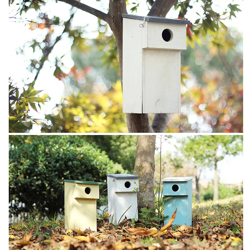 Courtyard Outdoor Bird Nest Garden Homestay Kindergarten Decor Walnut Wooden Bird House