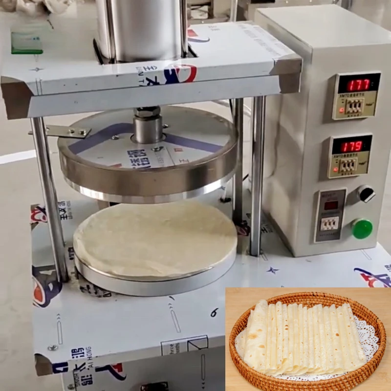 

Commercial high-efficiency tortilla pita dough cake press