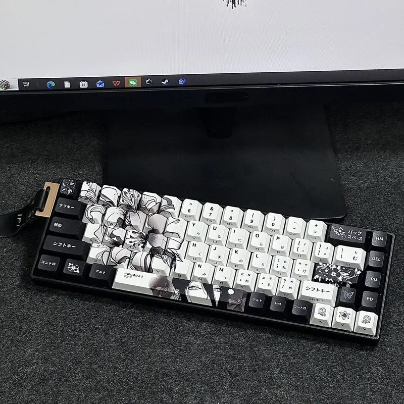 Teclado mecánico con diseño de Chainsaw Man Anime Reze, teclado Cherry PBT+PC personalizado, grabado lateral, teclado para juegos de PC, regalo