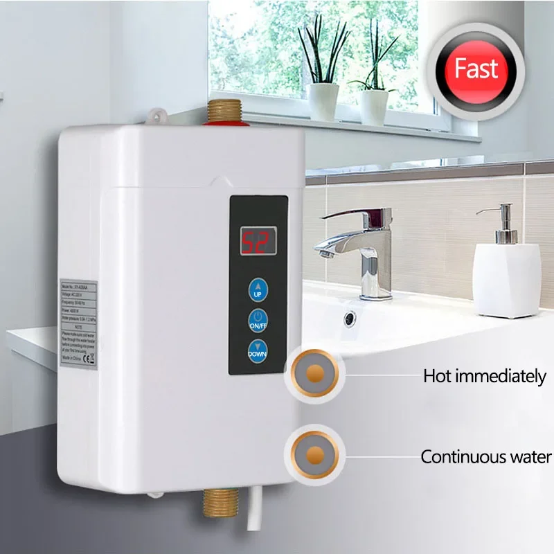 110V/220V sofortiger elektrischer Warmwasser bereiter Wasserhahn intelligente Berührung Heizung schnell 3 Sekunden heiße Dusche mit Temperatur anzeige