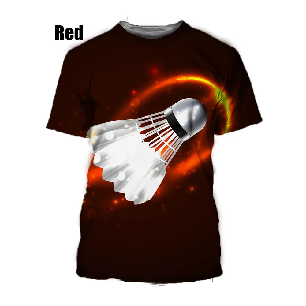 2022 Men/women Cool Funny Round Neck Tops Fashion Shirts Fashion New Sports Badminton 3d Printed T Shirt