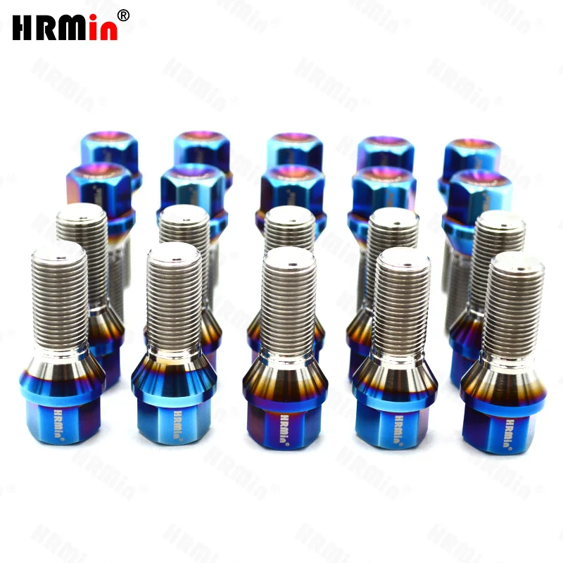 

Jntitanti Gr5 titanium wheel bolt screw M12/M14x1.25/1.5x28-45mm cone seat AT for BMW AUDi Maserrati etc