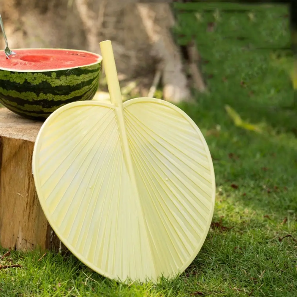 Summer Cooling Accessories Plastic Artificial Palm-Leaf Fan Vintage Large Size Cattail Leaf Fan Thickened Hand Fans Farmhouse