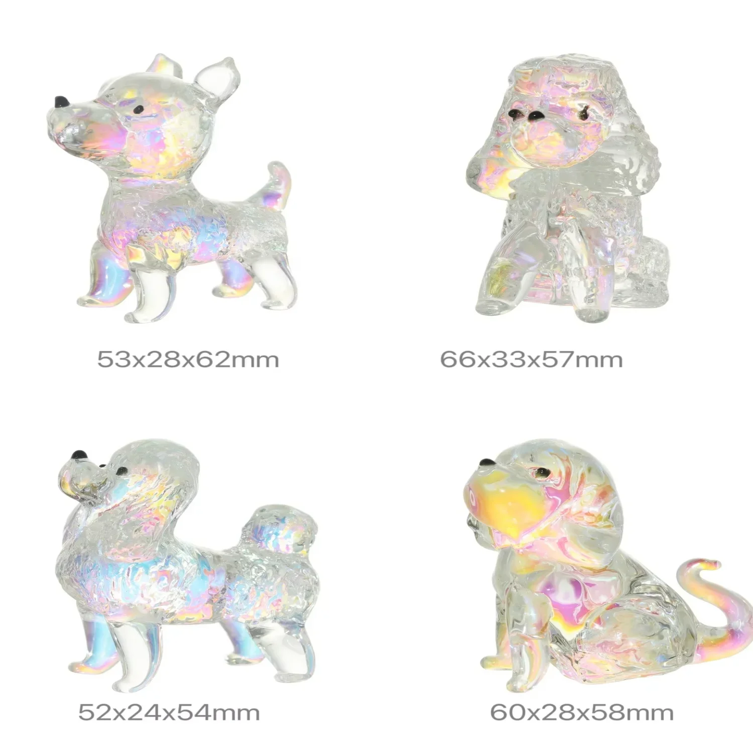 تماثيل كريستال للكلاب ديكور للطاولات مجموعة حيوانات تمثال زخرفة زجاجية