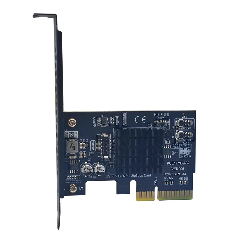 USB3.2 expansion card GEN2x2 20Gbps PCIE 4X adapter TYPE-C front A-KEY/TYPE-E