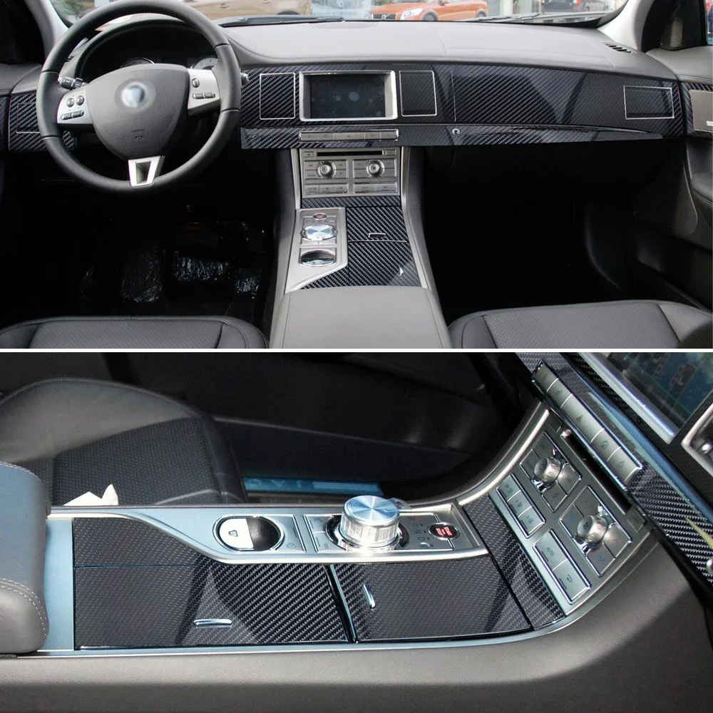 Car-Styling Carbon Fiber Car Interior Center Console Color Change Molding Sticker Decals For Jaguar XF X250 2008-2015