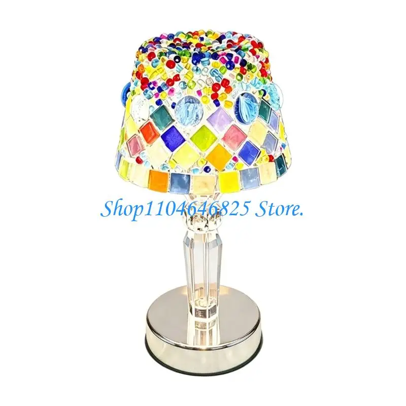 DIY Craft Decor Light, Plastic Shade Accent for Bedroom Desk Display and Gift Use, Faceted Stem, Battery Not Included