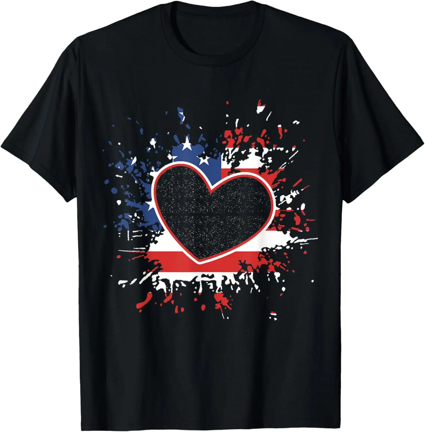 

American Flag Heart 4th Of July USA Patriotic Pride T-Shirt